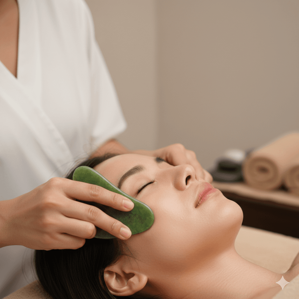 Thai massage therapist performing traditional assisted stretching lift technique on a client at Bloom Thai Therapy in Arlington VA